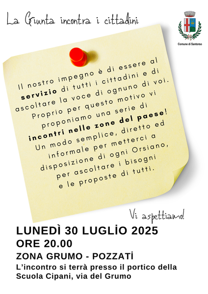 La Giunta incontra i cittadini