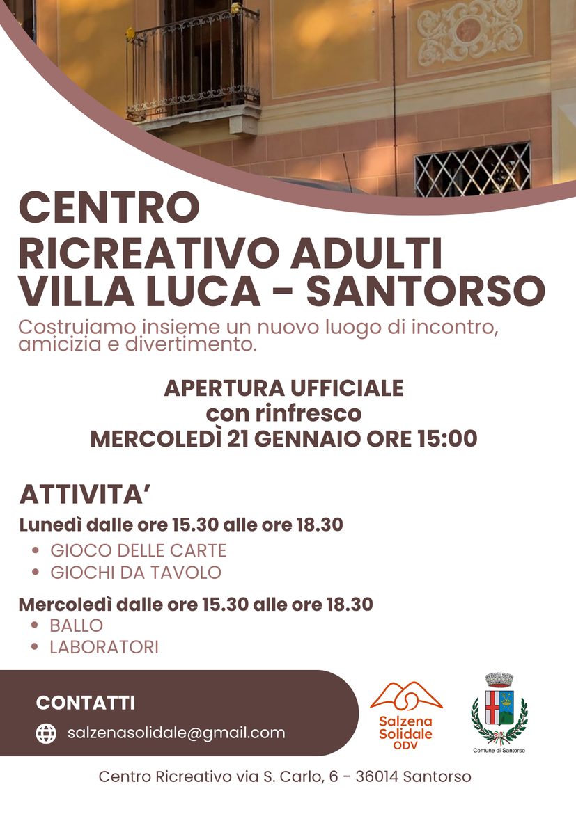 volantino centro ricreativo 